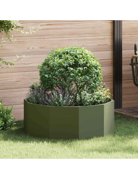 Fioriera Verde oliva 90 x 90 x 35 cm Acciaio