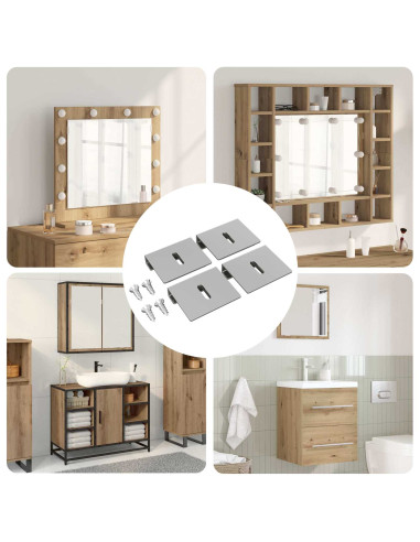 Supporto per Specchio 12 pcs Nichel 35 x 30 x 8,3 mm Acciaio