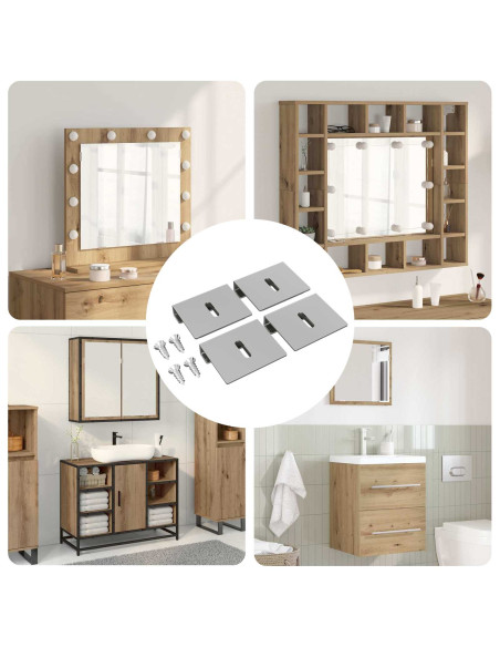 Supporto per Specchio 12 pcs Nichel 35 x 30 x 8,3 mm Acciaio