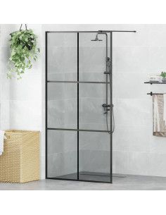 Parete Doccia Walk-in Nero 100 x 195 cm vetro temperato