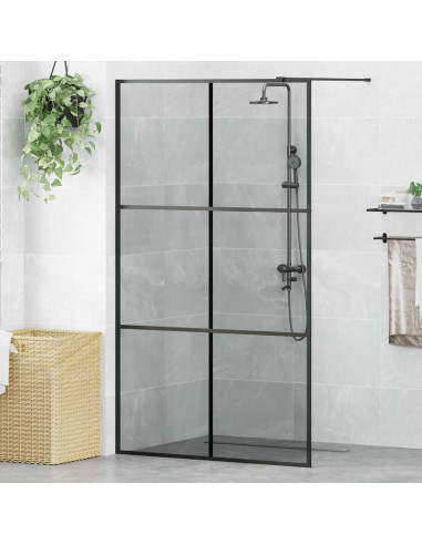 Parete Doccia Walk-in Nero 115 x 195 cm vetro temperato