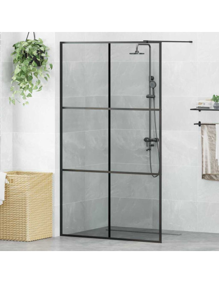 Parete Doccia Walk-in Nero 115 x 195 cm vetro temperato