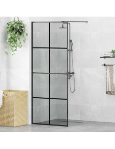 Parete Doccia Walk-in Nero 80 x 195 cm vetro temperato