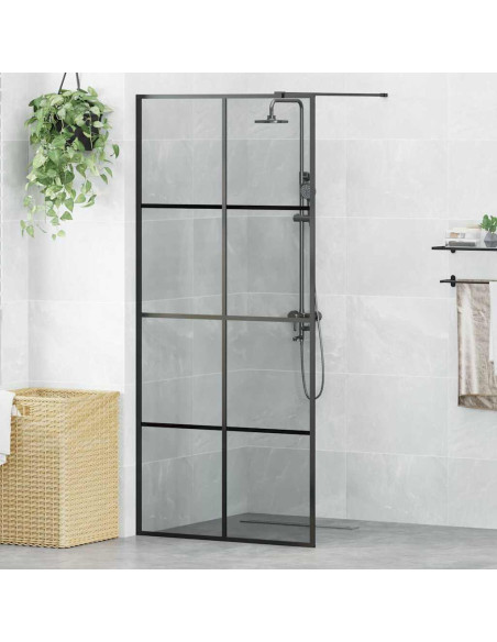 Parete Doccia Walk-in Nero 90 x 195 cm vetro temperato