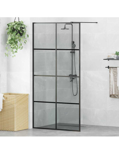 Parete Doccia Walk-in Nero 100 x 195 cm vetro temperato
