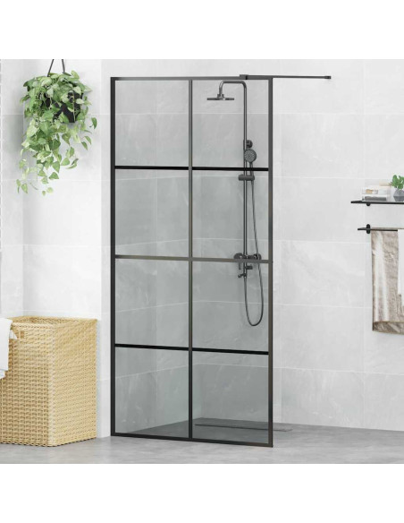 Parete Doccia Walk-in Nero 100 x 195 cm vetro temperato