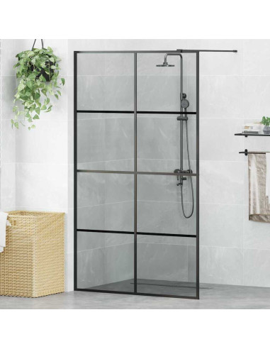 Parete Doccia Walk-in Nero 115 x 195 cm vetro temperato