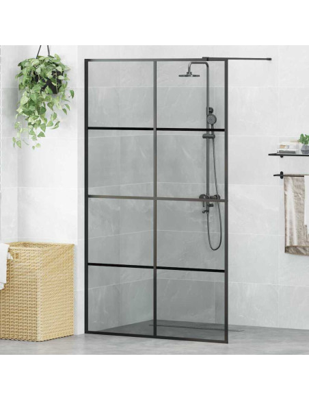 Parete Doccia Walk-in Nero 115 x 195 cm vetro temperato