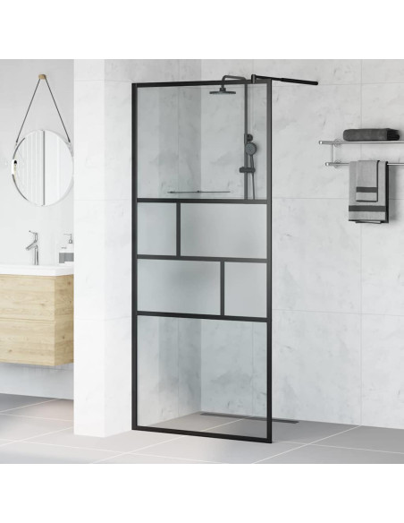 Parete Doccia Walk-in Nero 80 x 195 x 0.5 cm Vetro e Alluminio