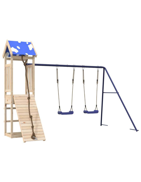 Set da Gioco da Esterno in Legno Massello di Pino