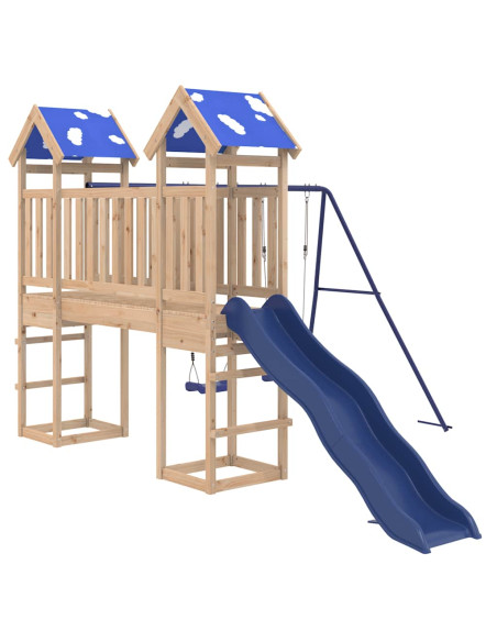 Set da Gioco da Esterno in Legno Massello di Pino