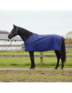 Coperta per Cavalli Verde Scuro e Nero 105 cm Poliestere