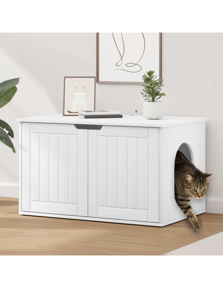 Casa per Gatti Bianco 85 x 55 x 50,5 cm Legno multistrato