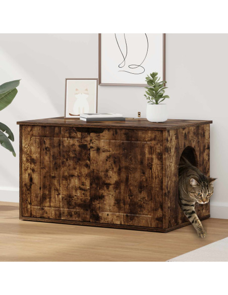 Casa per Gatti Rovere fumé 85 x 55 x 50,5 cm Legno multistrato