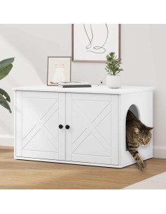 Casa per Gatti Bianco 85 x 55 x 50,5 cm Legno multistrato