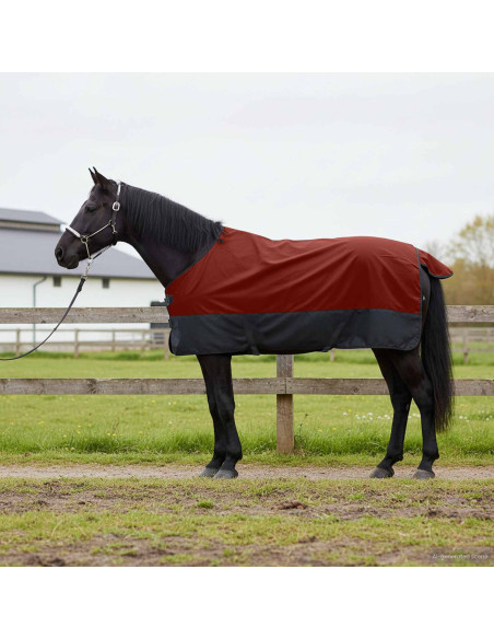 Coperta per Cavalli Verde Scuro e Nero 85 cm Poliestere