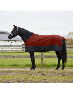 Coperta per Cavalli Verde Scuro e Nero 165 cm Poliestere