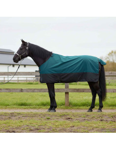 Coperta per Cavalli Verde Scuro e Nero 75 cm Poliestere