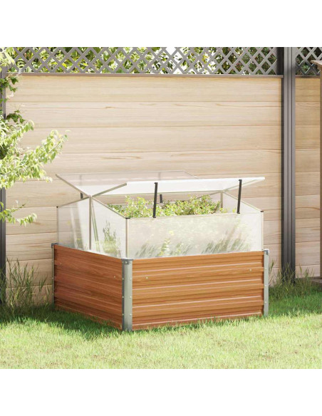 Vaso da giardino con serra Marrone Chiaro 100 x 100 x 77 cm