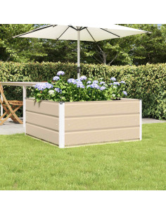 Fioriera Avorio 100 x 100 x 45 cm Acciaio