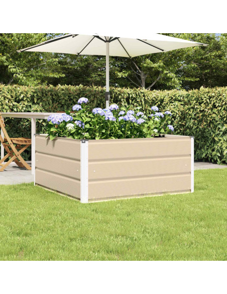 Fioriera Avorio 100 x 100 x 45 cm Acciaio