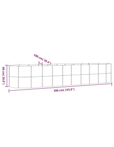 Letto Giardino Acciaio Zincato 396x100x68 cm Marrone