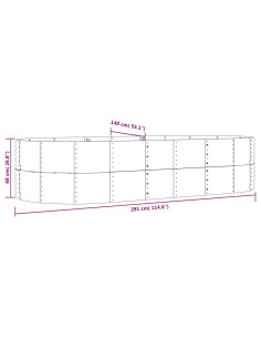 Letto Giardino Acciaio Zincato 291x140x68 cm Marrone