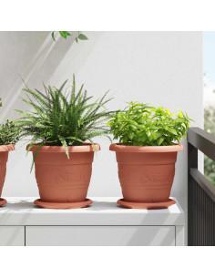 Vasi per Piante 6 pcs Rosso Mattone Ø 26 x 21.5 cm Plastica