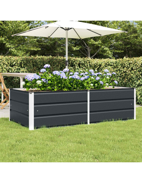 Fioriera Antracite 160 x 80 x 45 cm Acciaio