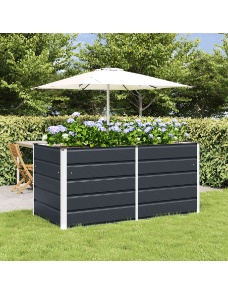 Fioriera Antracite 160 x 80 x 75 cm Acciaio