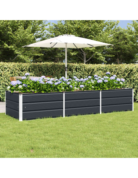 Fioriera Antracite 240 x 80 x 45 cm Acciaio