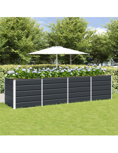 Fioriera Antracite 240 x 80 x 75 cm Acciaio