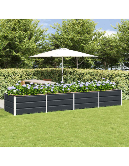 Fioriera Antracite 320 x 80 x 45 cm Acciaio