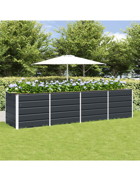 Fioriera Antracite 240 x 80 x 75 cm Acciaio