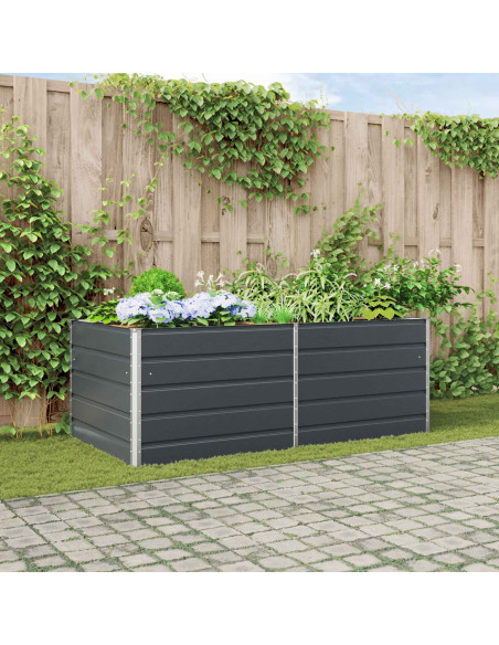 Fioriera Antracite 195 x 100 x 45 cm Acciaio zincato