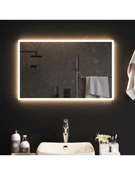Specchio da Bagno con Luci LED 80x50 cm