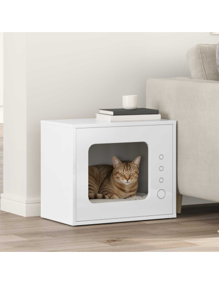 Casa per Gatti Bianco Lucido 51 x 30 x 42,5 cm
