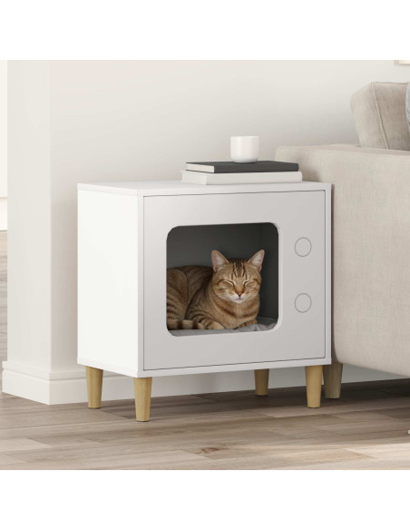 Casa per Gatti Bianco 51 x 30 x 52 cm Legno multistrato
