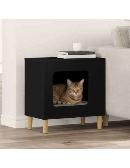 Casa per Gatti Nero 51 x 30 x 52 cm Legno multistrato