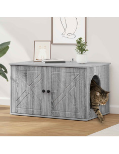 Casa per Gatti Grigio Sonoma 85 x 55 x 50 cm Legno multistrato