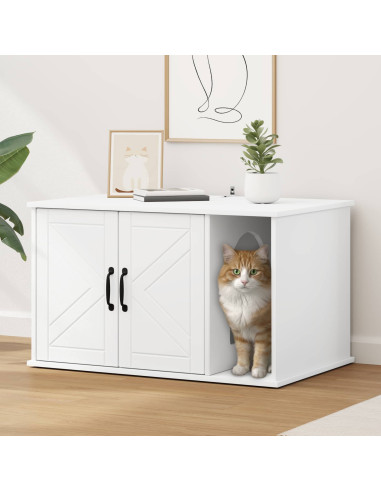 Casa per Gatti Bianco 85 x 55 x 50 cm Legno multistrato