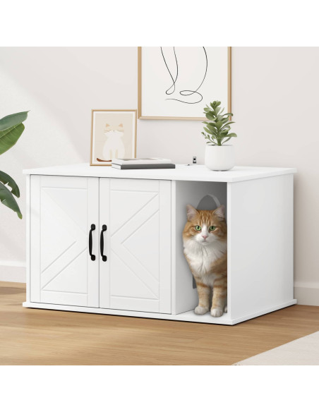 Casa per Gatti Bianco 85 x 55 x 50 cm Legno multistrato