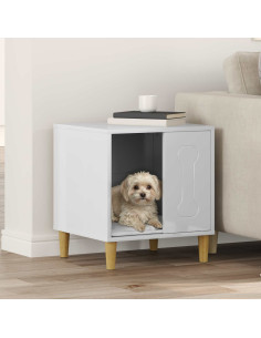 Cuccia per cani Bianco Lucido 44 x 42 x 49 cm Legno multistrato