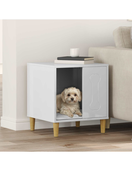 Cuccia per cani Bianco Lucido 44 x 42 x 49 cm Legno multistrato