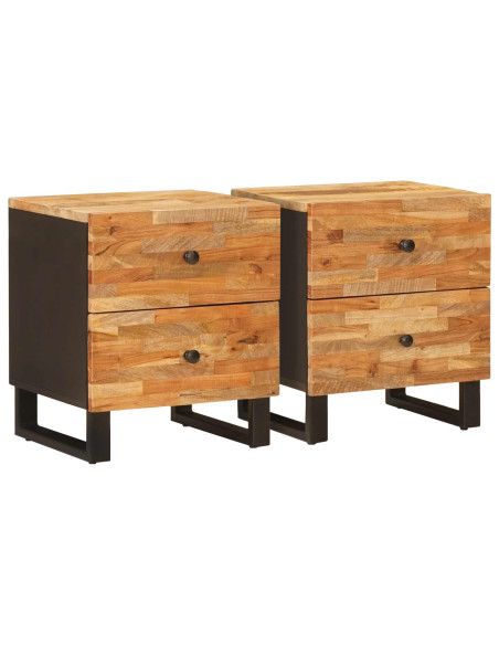 Armadio da Notte con cassetto 2 pcs Marrone 40 x 33 x 46 cm