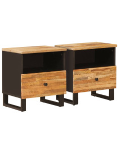 Mobiletto da Letto con cassetto 2 pcs Marrone 40 x 33 x 46 cm