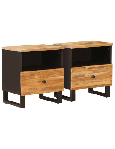 Mobiletto da Letto con cassetto 2 pcs Marrone 40 x 33 x 46 cm