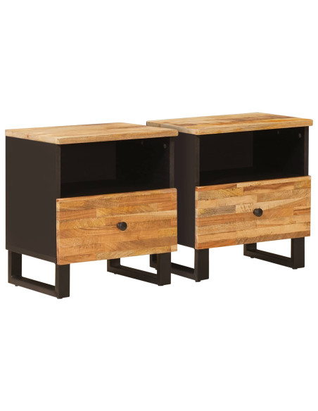 Mobiletto da Letto con cassetto 2 pcs Marrone 40 x 33 x 46 cm