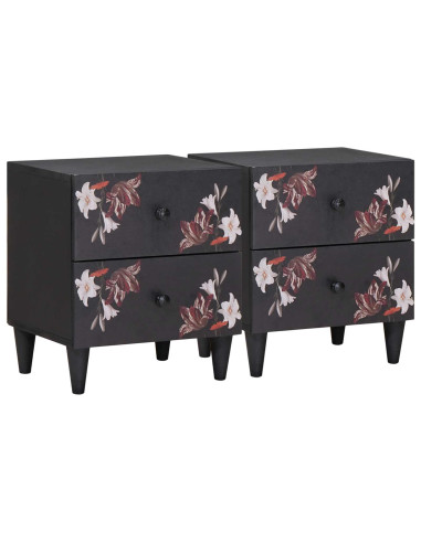 Comodino con cassetto 2 pcs Marrone 40 x 33,5 x 46 cm