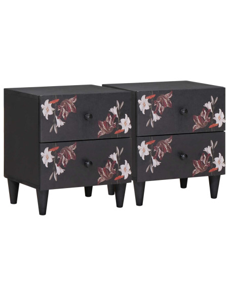 Comodino con cassetto 2 pcs Marrone 40 x 33,5 x 46 cm